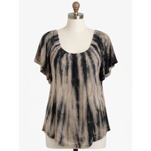 Lida Collection Tie Dye Dark Navy & Gray Top Size L/XL - NWT